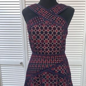 BCBGMaxazria Dress Size 0. Purple. Multi color.